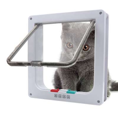 N26-0011 Large Cat Door with 4 Way Locking Weatherproof Cat Flap for Interior Exterior Doors Easy Installation Premium Pet Door