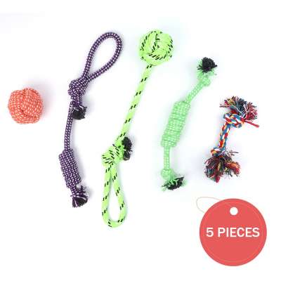 N07-0137 5 pack Design Washable Durable Indestructible Dog Training Cotton Rope Toys Dog Chew Toys Dog Rope Toy